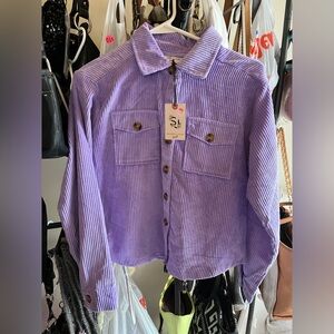 New Sincerely Jules Lavender Corduroy Shirt